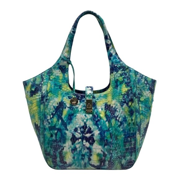 Brahmin Hydro Melbourne Croc Embossed Leather Carla Tote Bag - Picture 1 of 12